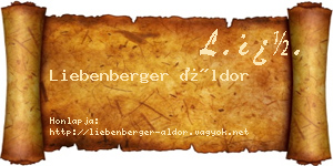 Liebenberger Áldor névjegykártya